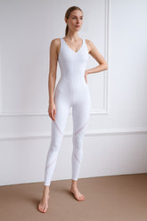 FLUX – Seamless Yoga Jumpsuit - White - VECTOR SPORTSWEAR